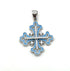 Sterling Silver Enamel Classic Jerusalem Cross Pendant
